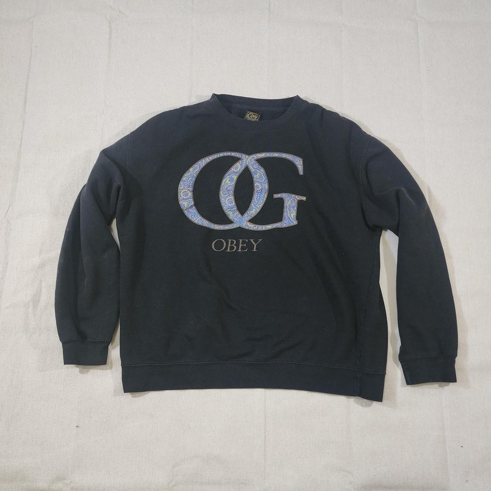 90's Y2K Obey black crewneck sweatshirt #skater #streetwear hip hop skater